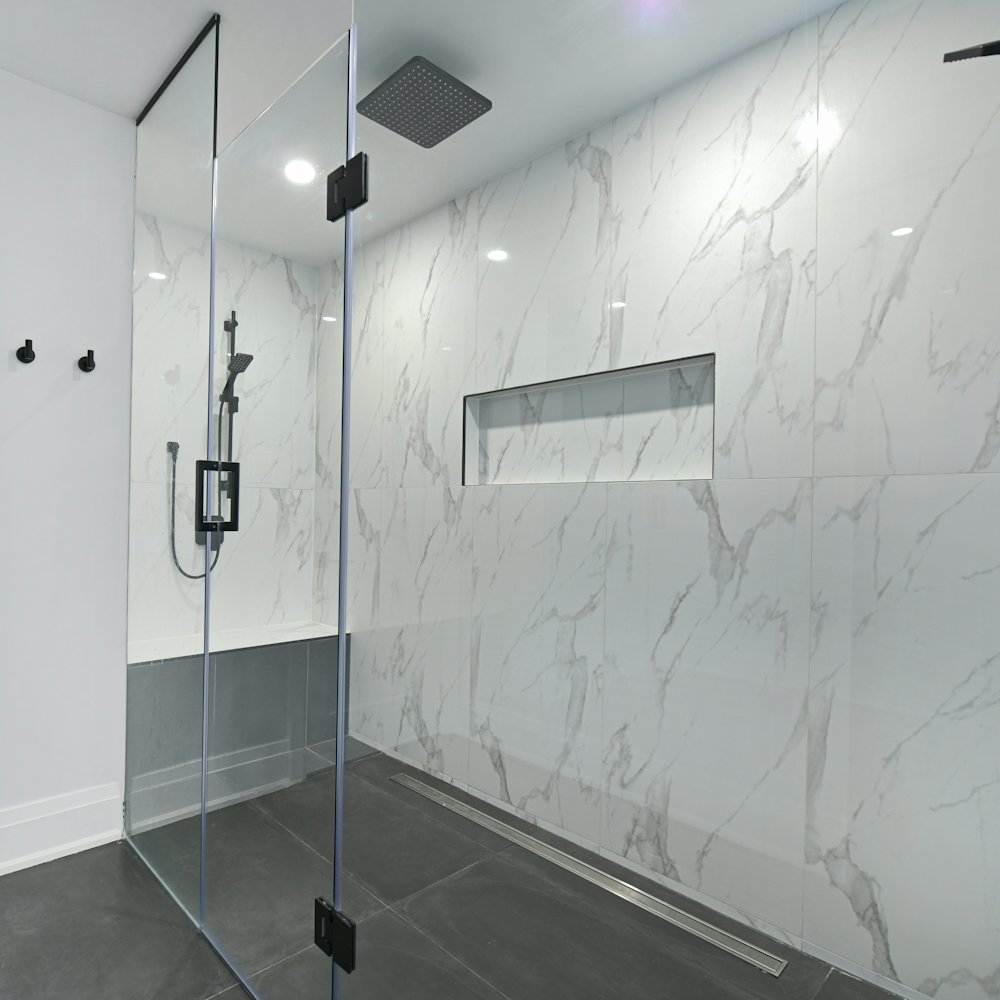 Bathroom with a glass shower